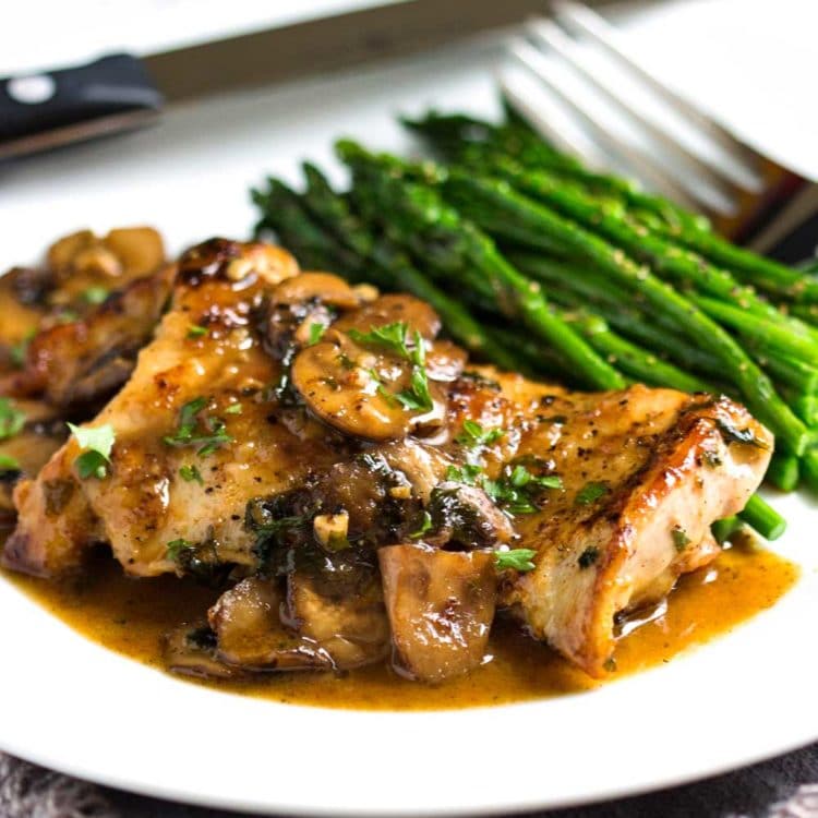 Pan-grilled chicken breasts