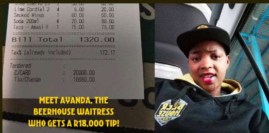 Waitress gets R18000 Tip