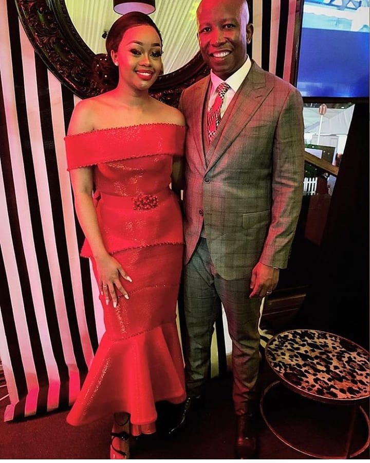 Julius Malema & his beautiful Wife at 2019 Durban July