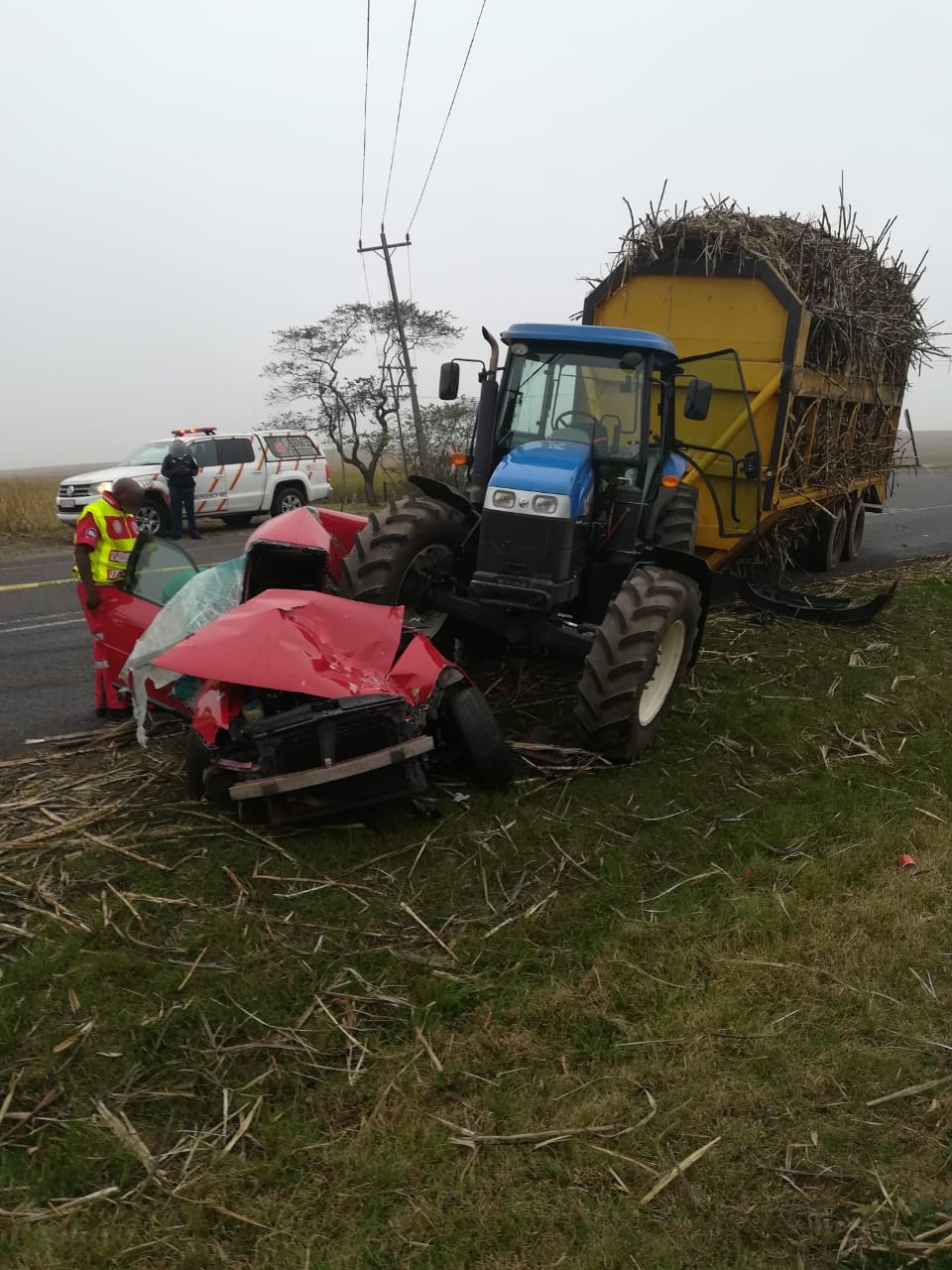 tractor vs car crash