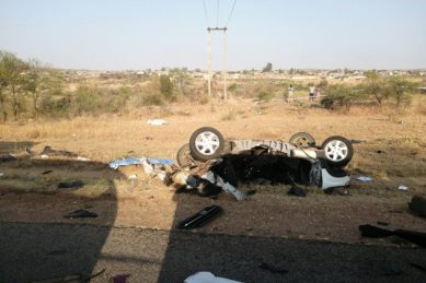 cash-in-transit vehicle & seven-seater car crash