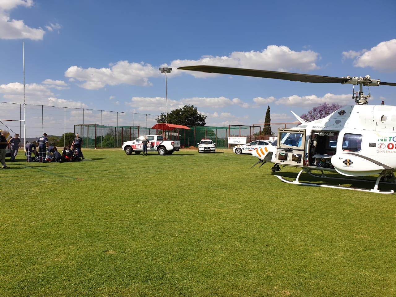 Helicopter Airlifts man following electrocution