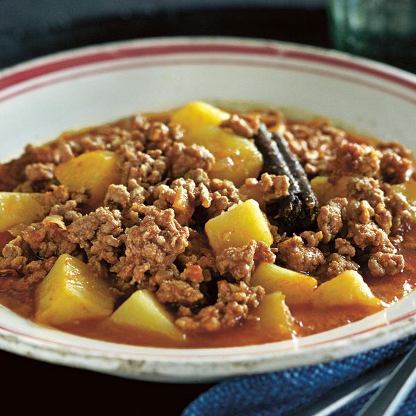mince and boiled potatoes
