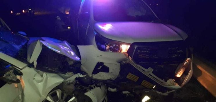 drunk driver crashes into police vehicles