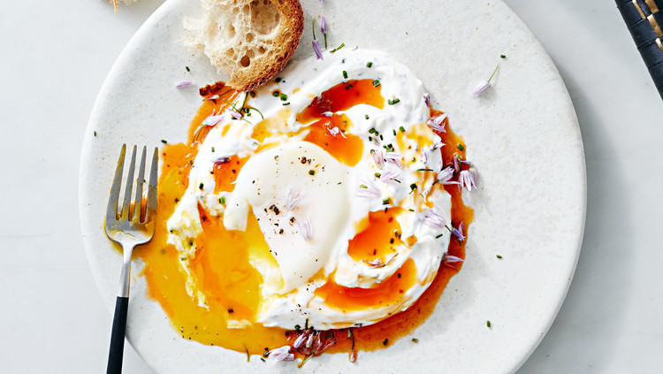 Butter-poached egg