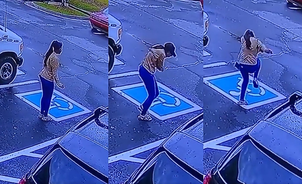 Woman caught on camera dancing in the parking lot after getting a Job