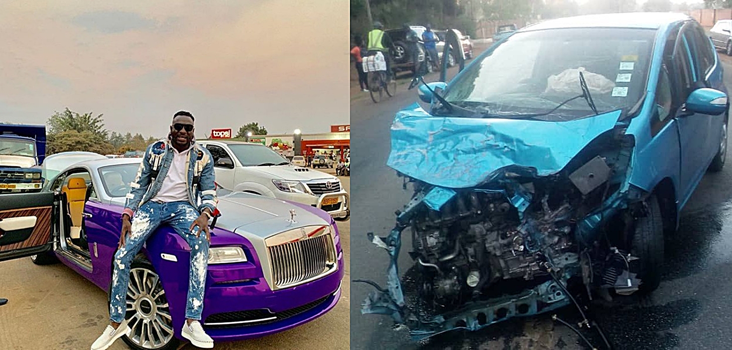 Social Media praises Honda Fit, the small car that survived Ginimbi's Rolls Royce during accident