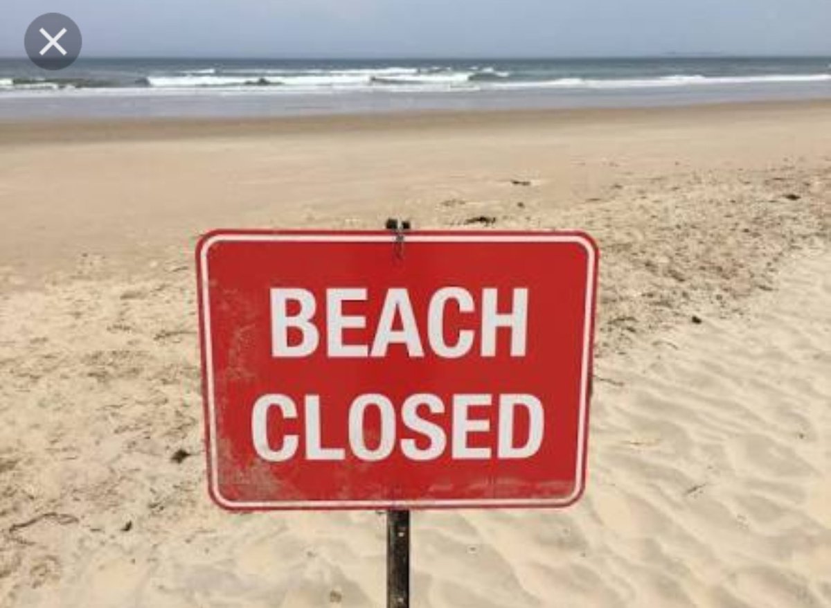 beach closed