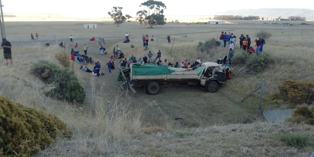 Seventy workers injured after truck transporting them overturns in Western Cape