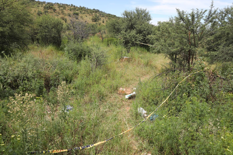 The crime scene where a 15-year-old girl was raped and subsequently killed the rapist with his own gun on Saturday in Wedela, West Rand