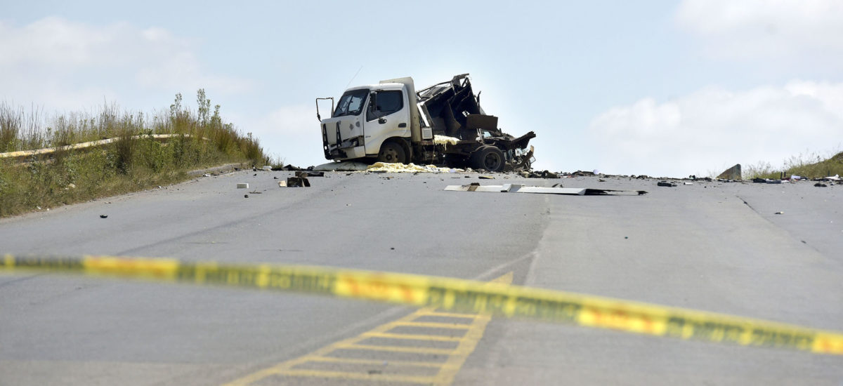 cash-in-transit van bombed in Boksburg