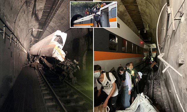 Taiwan train derails in tunnel