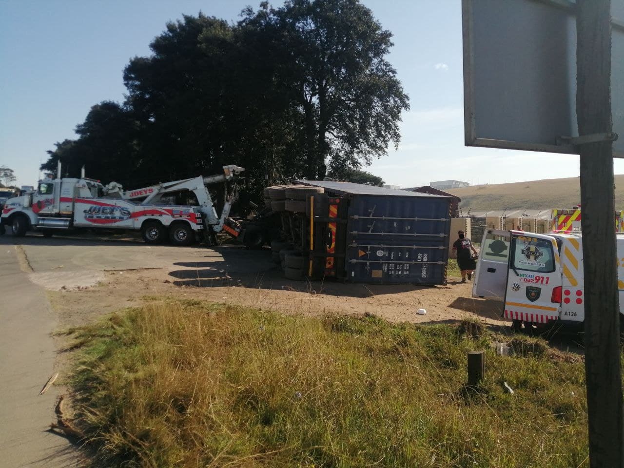 Truck driver seriously injured in rollover in Pietermaritzburg