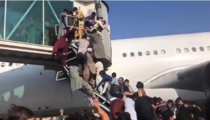 Chaos at Kabul airport