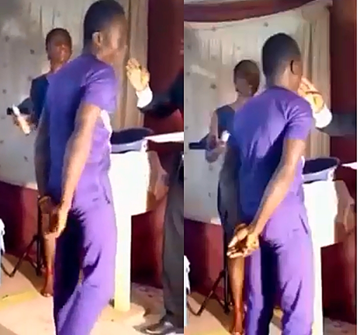 Pastor makes congregants lick his fingers so they receive blessings