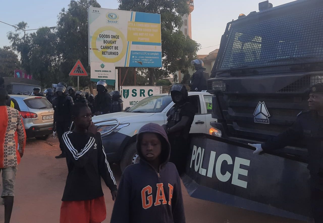 Gambian police fired tear gas