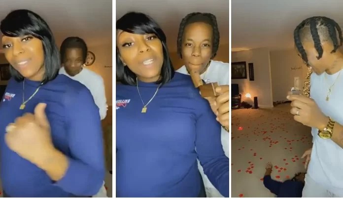 Lady passes out as lover is about to propose - Video