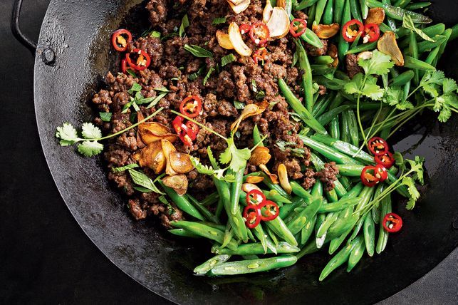 Sticky beef and bean stir-fry recipe