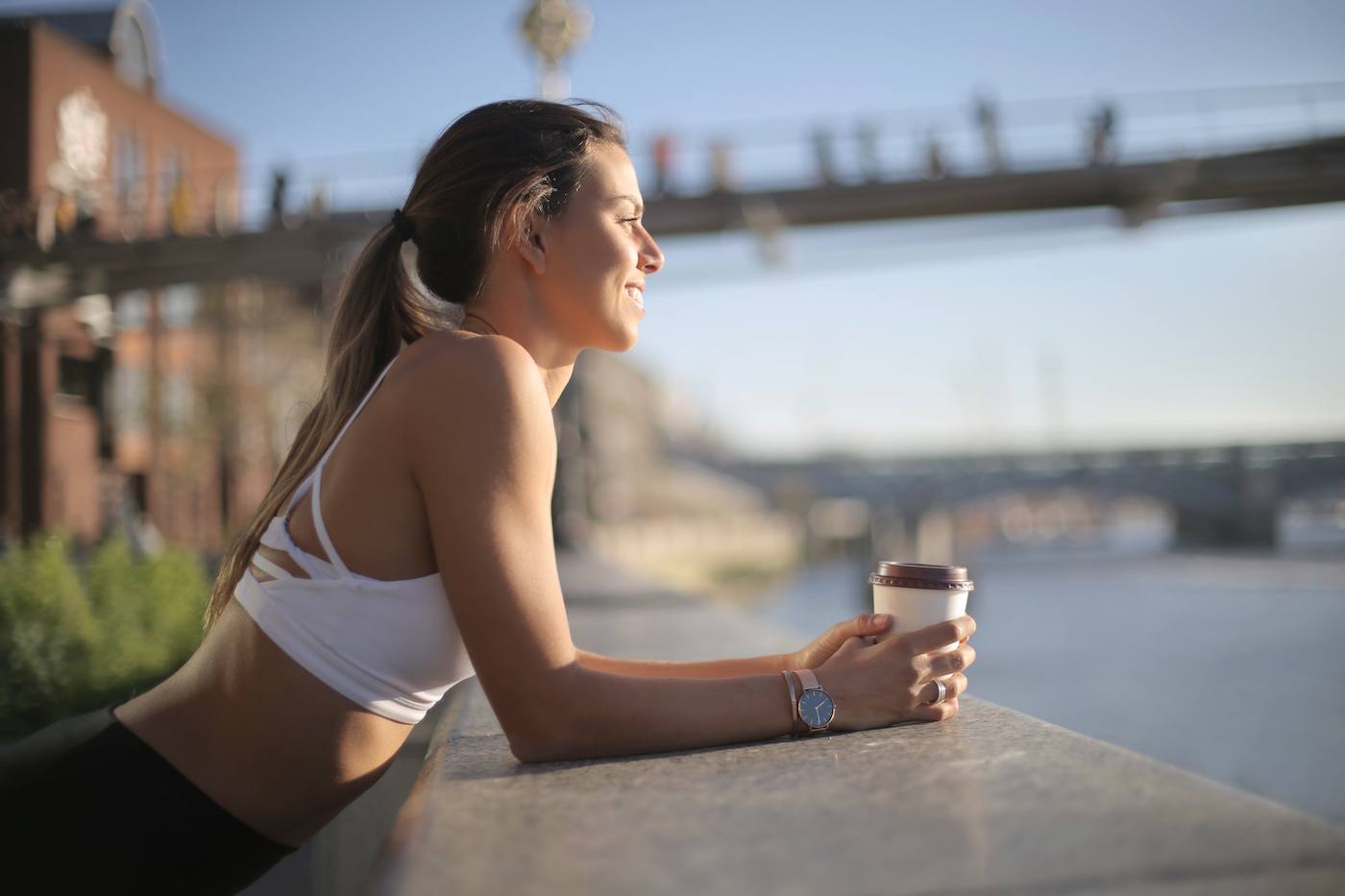 drinking coffee before a workout