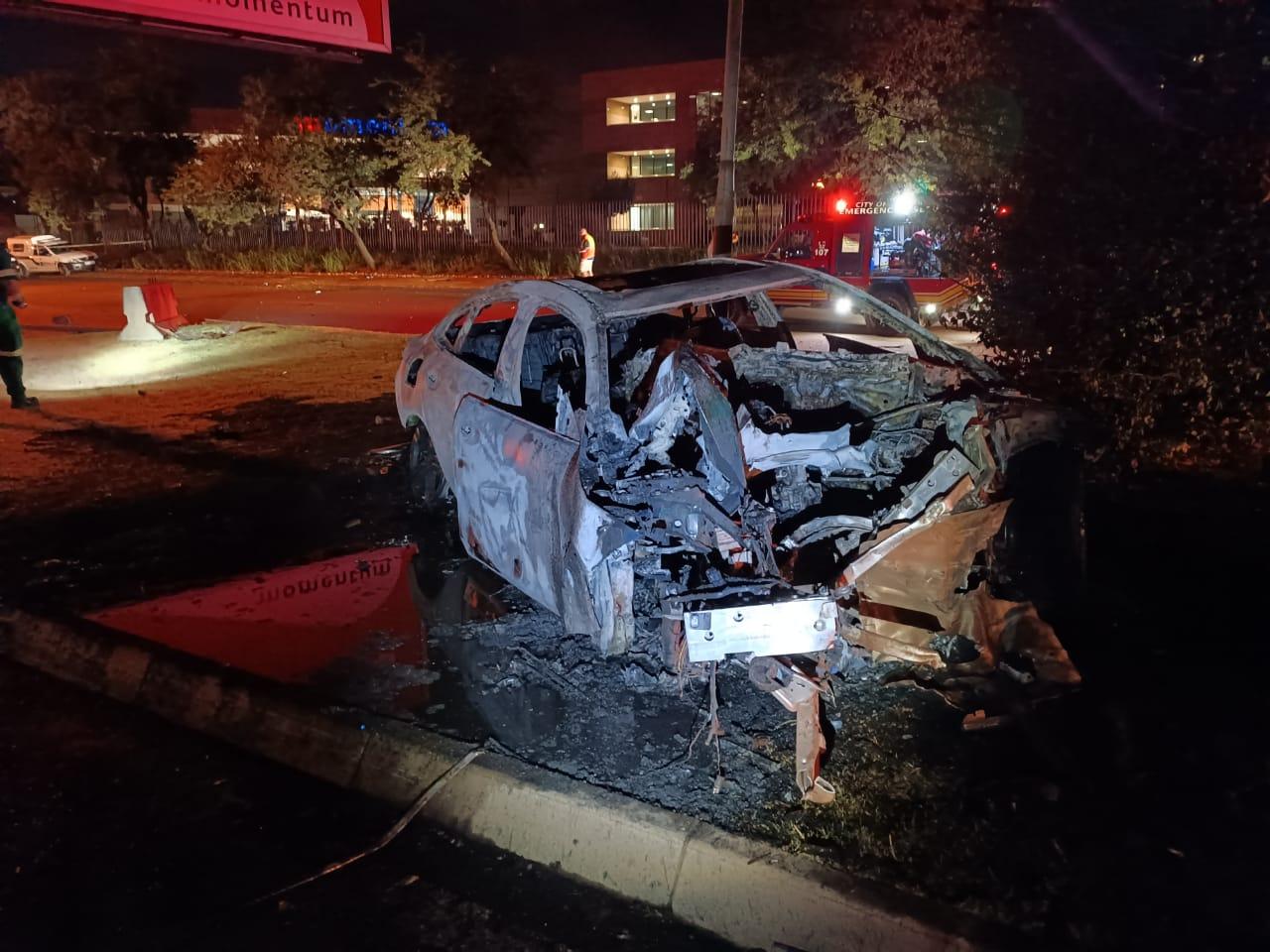 Driver burnt to death in collision