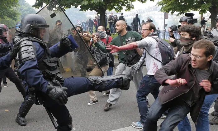 French police of brutality