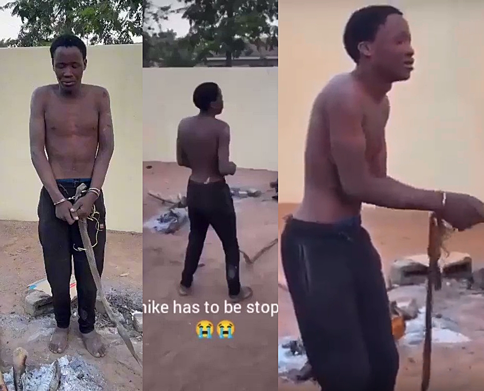 Drama as thief forced to dance after being caught in action