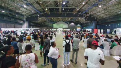 It is a full house inside the Durban Exhibition Centre as the Employment and Labour Minister Thulas Nxesi is about to address the audience Job Fair